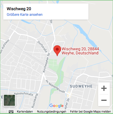 Kleine Karte mit der Anfahrt zur Gärtnerei Bischoff